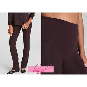 Spanx Scuba Micro Flare Leggings Truffle Brown Shaping High-Rise Waist Bootcut S